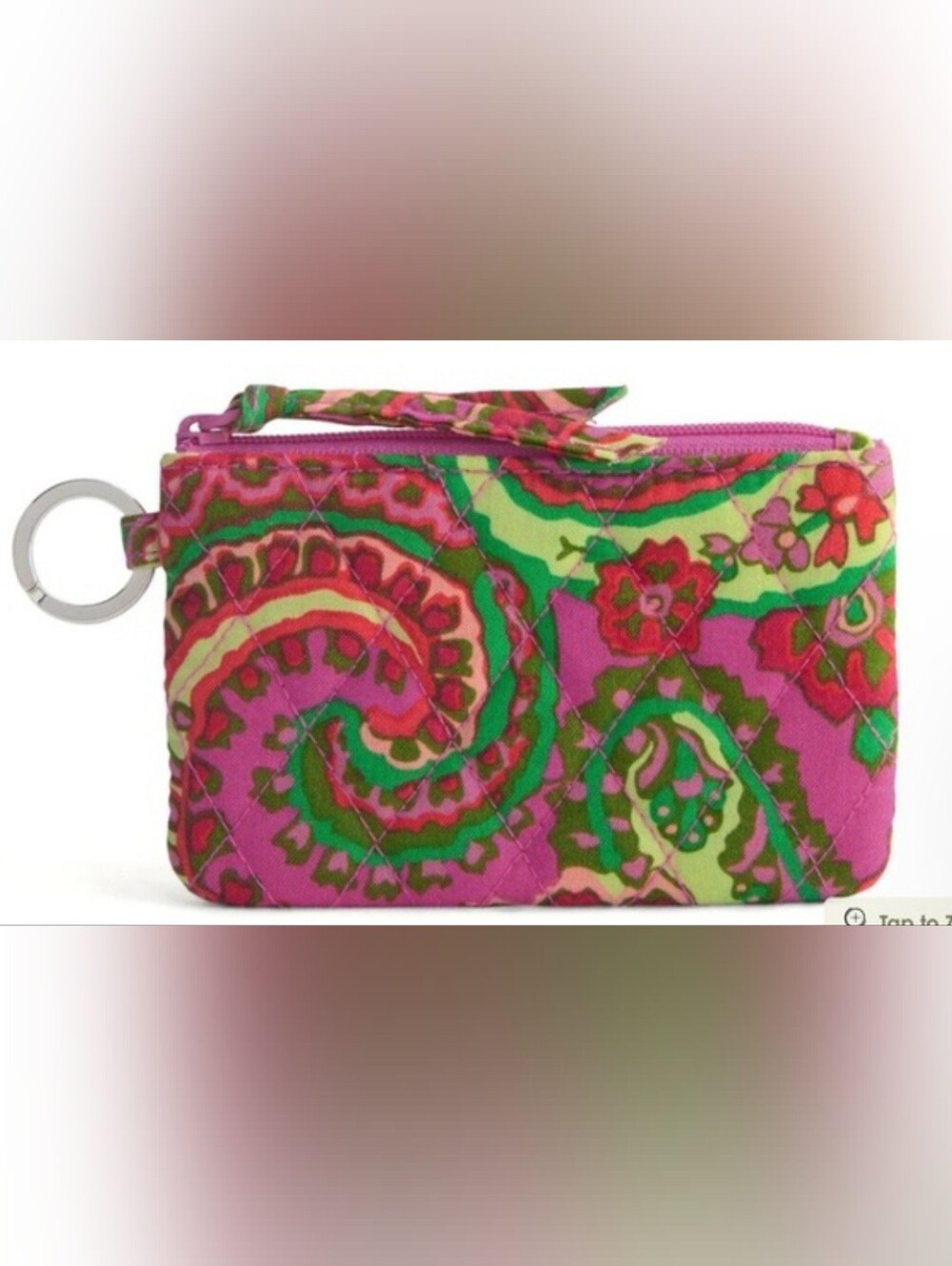 Vera Bradley Lighten Up Zip ID Case in Capri Pink